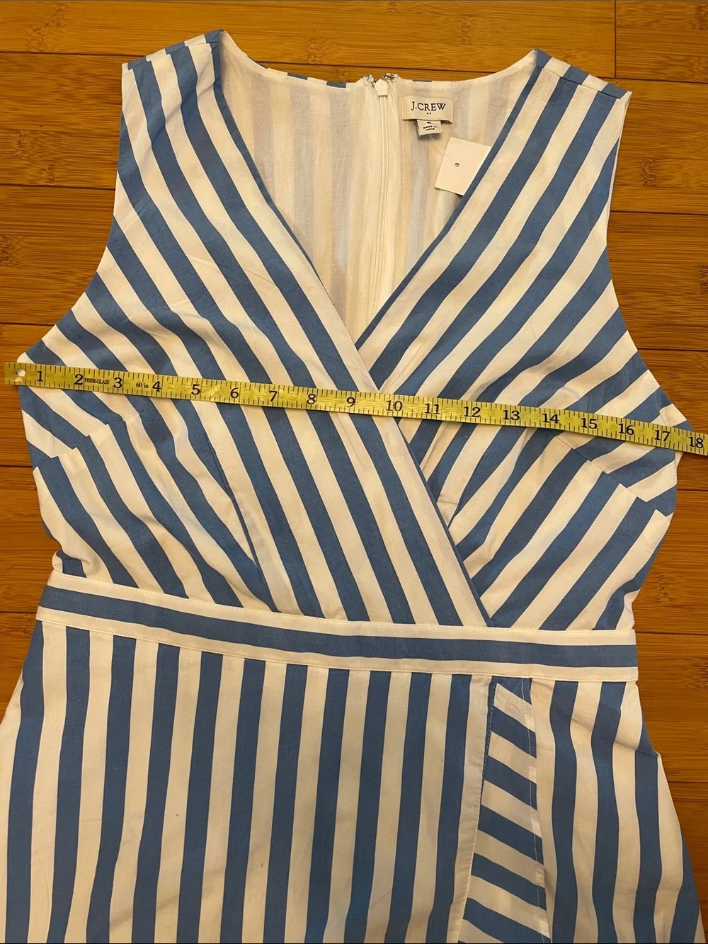 J. Crew Stripe Ruffle High Low Maxi Dress Size 8 New Nautical Sleeveless